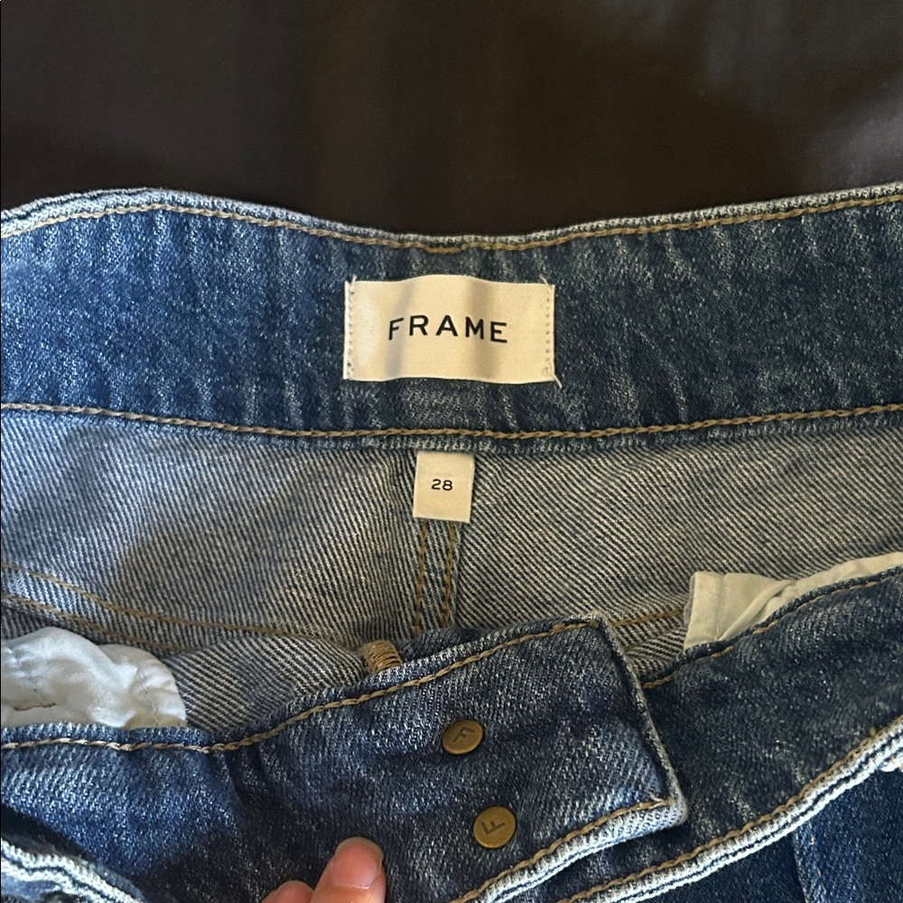 FRAME 70’s Seamed Crop Straight Leg Jeans - Picture 3 of 4
